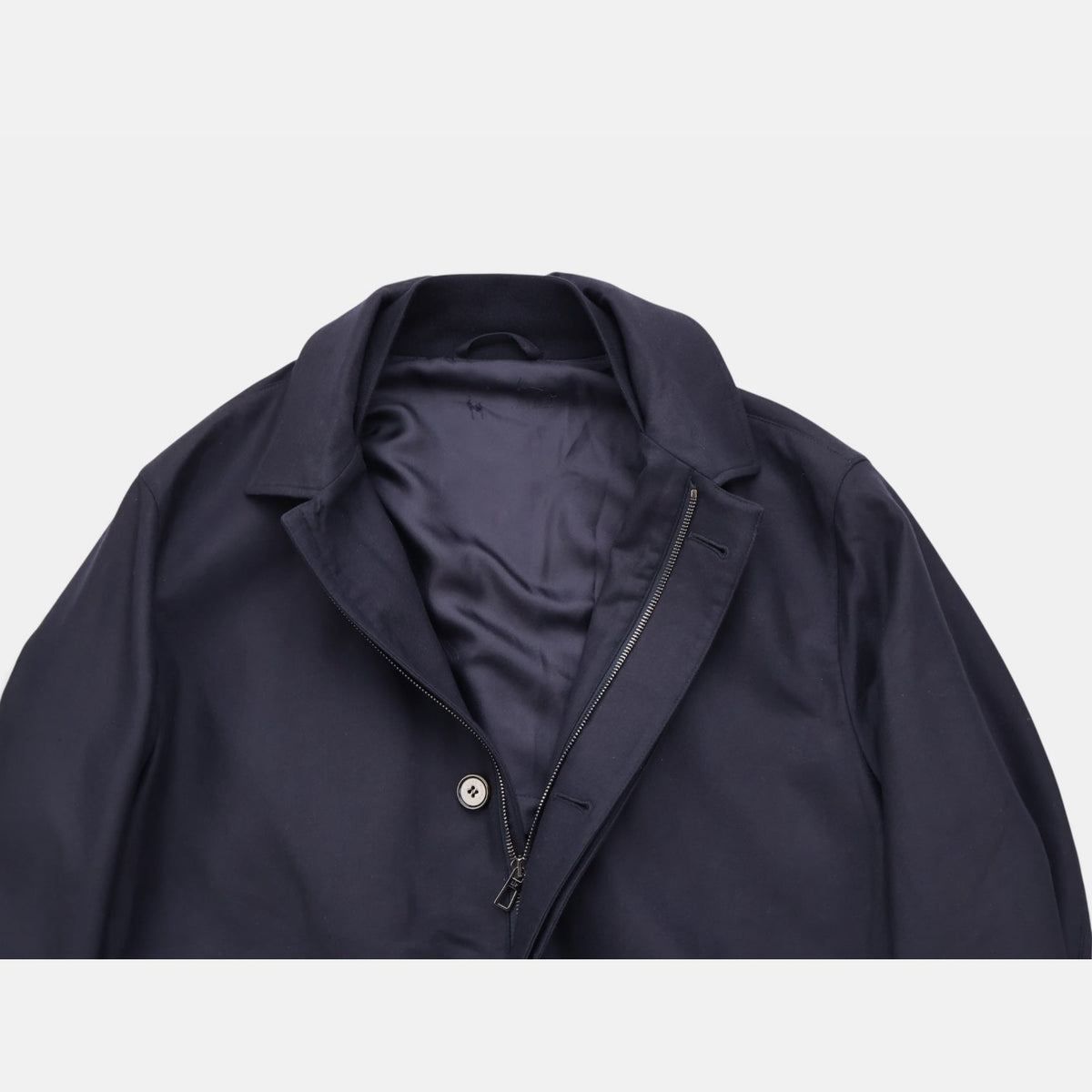 Loro Piana Gift of Kings Bowery blouson coat in navy merino wool