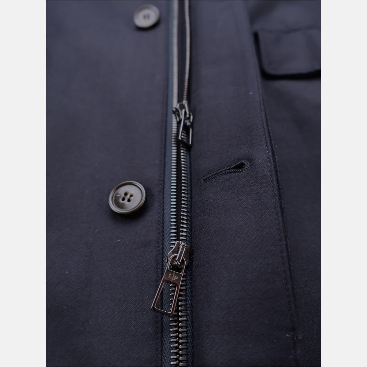 Loro Piana Gift of Kings Bowery blouson coat in navy merino wool