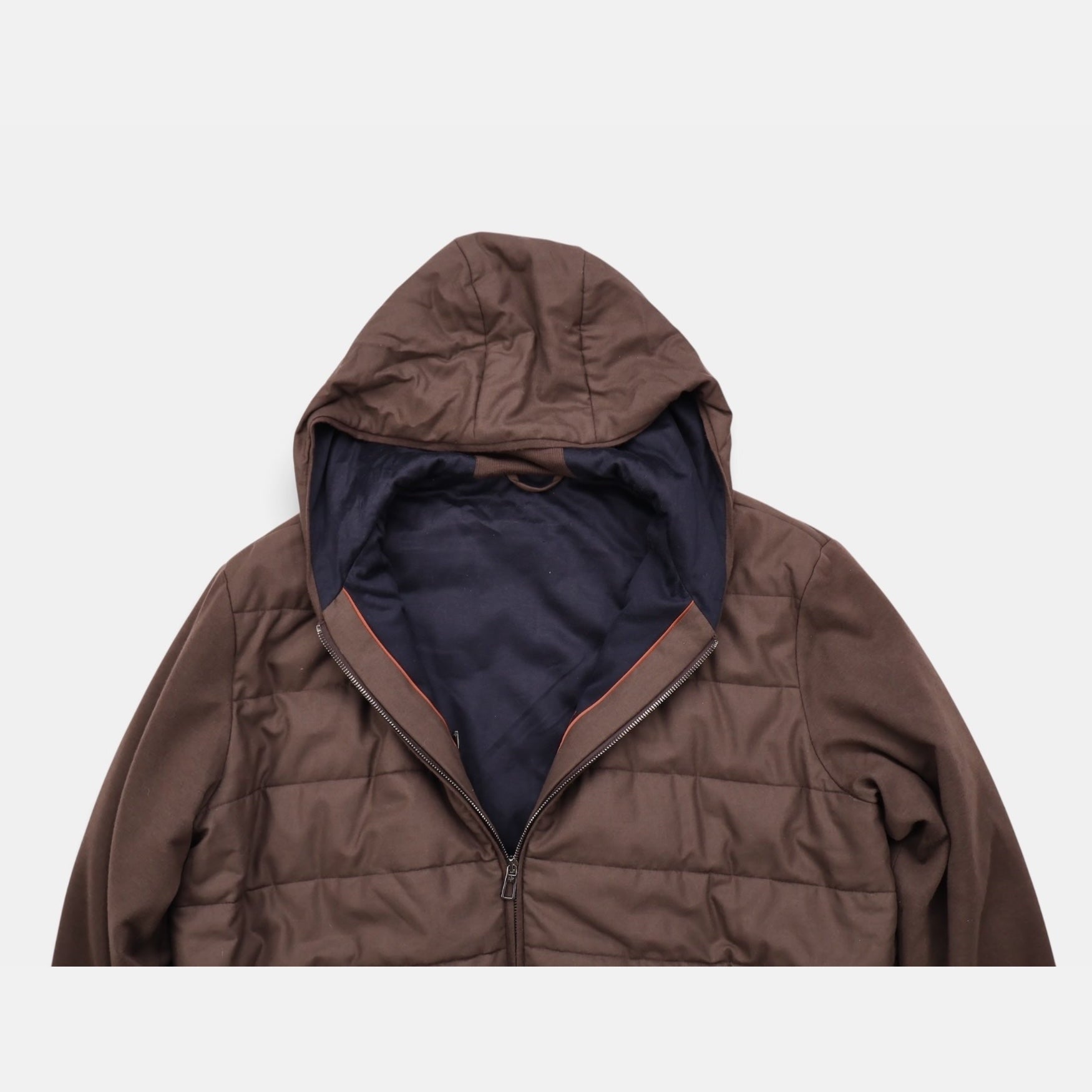 Loro Piana Gift of Kings Rodney quilted bomber jacket in brown, size M