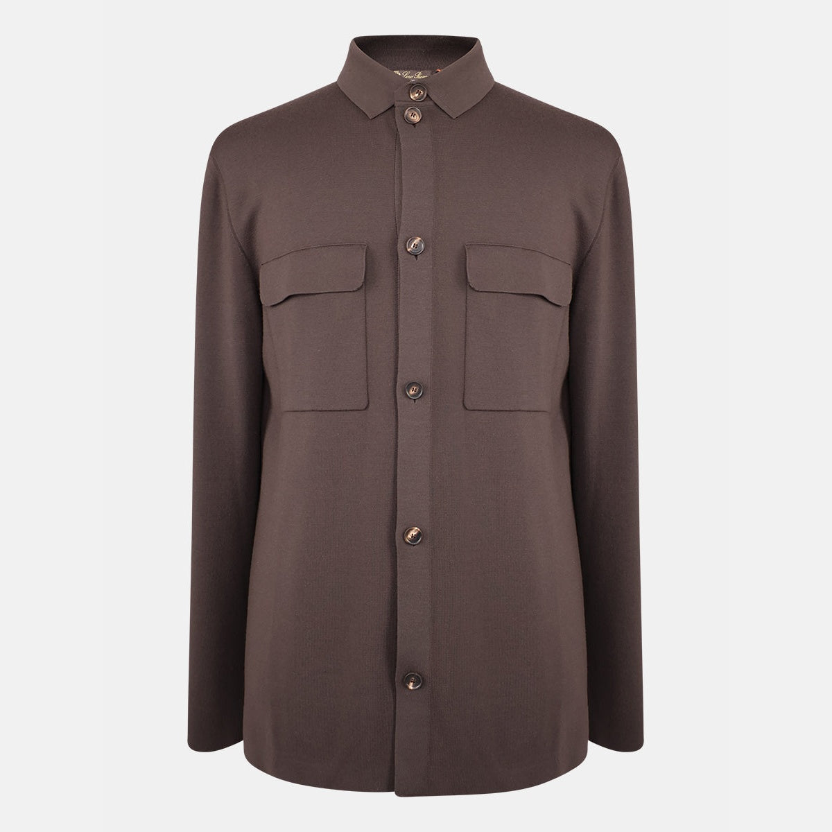 Loro Piana brown merino wool patch-pocket overshirt jacket, Gift of Kings