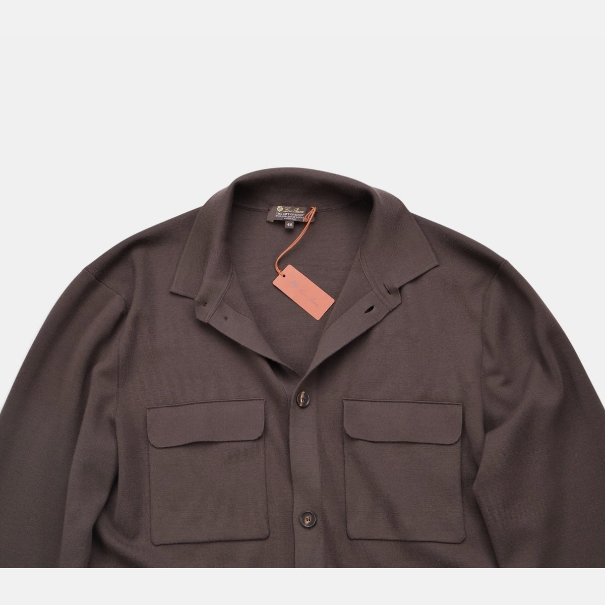 Loro Piana brown merino wool patch-pocket overshirt jacket, Gift of Kings