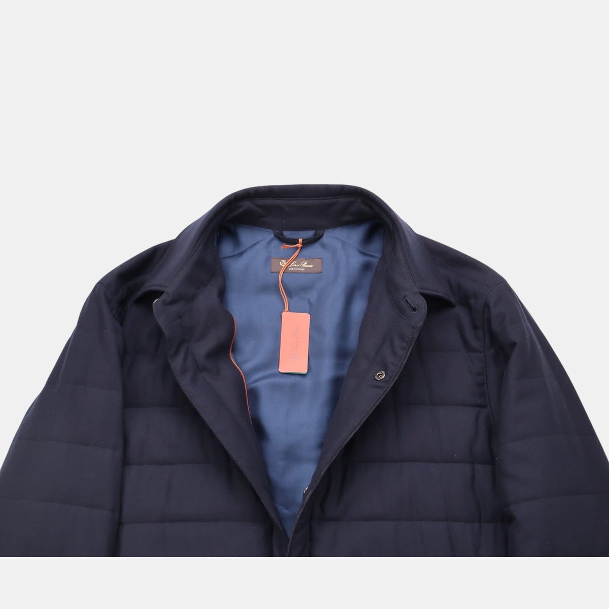 Loro Piana navy quilted merino wool overshirt jacket, Gift of Kings