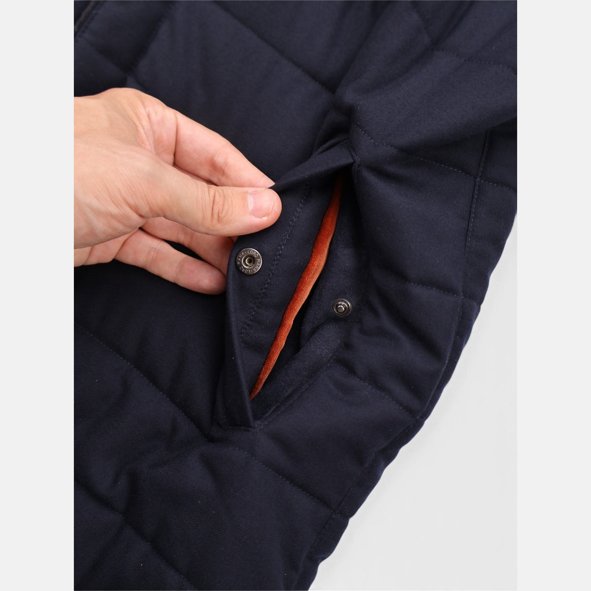Loro Piana navy quilted merino wool overshirt jacket, Gift of Kings