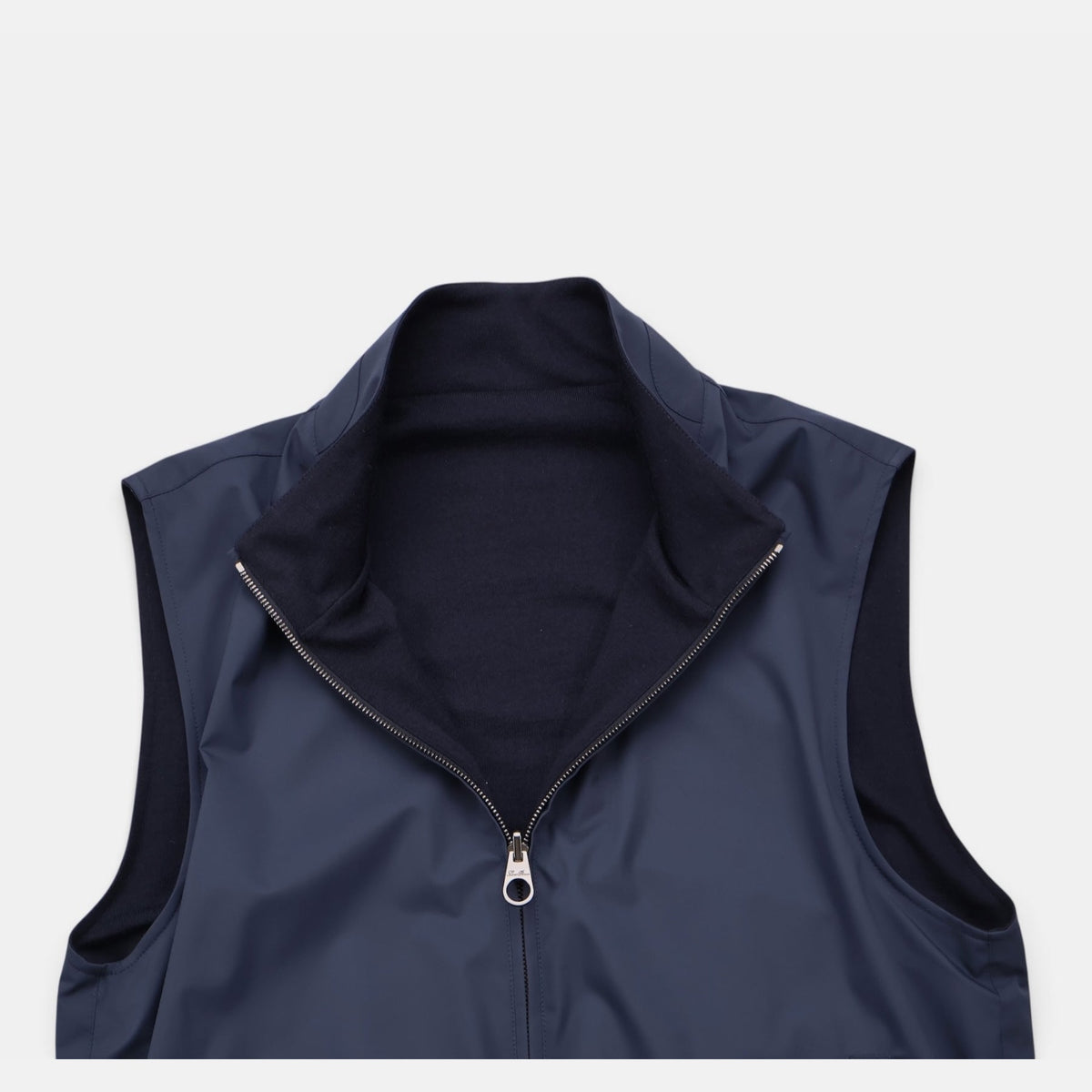 Loro Piana navy Windwish Storm System technical vest