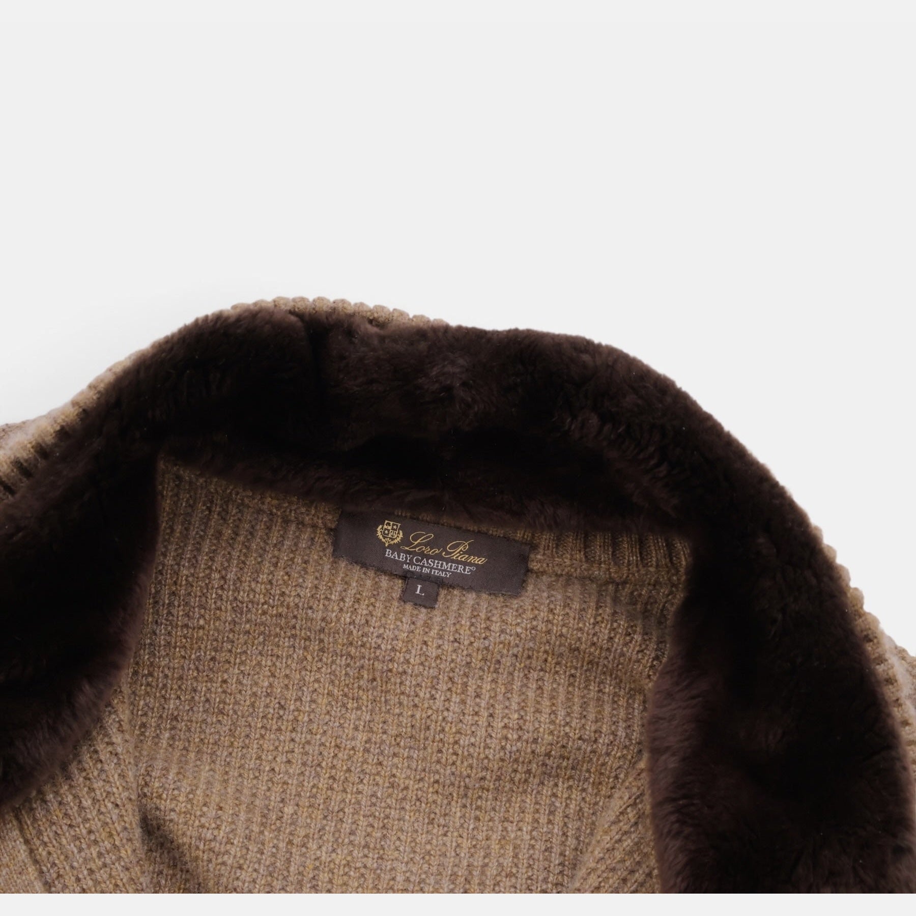 Loro Piana tundra melange baby cashmere bomber jacket with Castorino fur collar