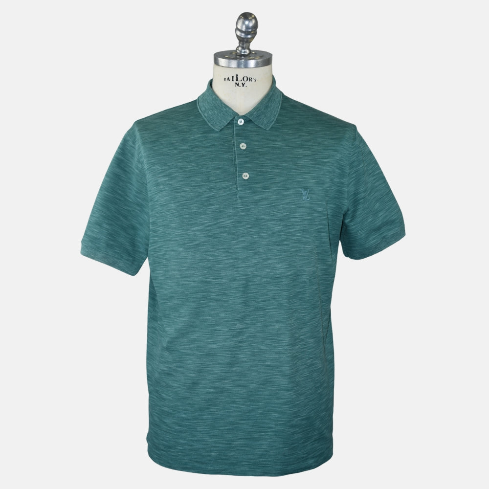 Green Melange Cotton Poloshirt (XL)
