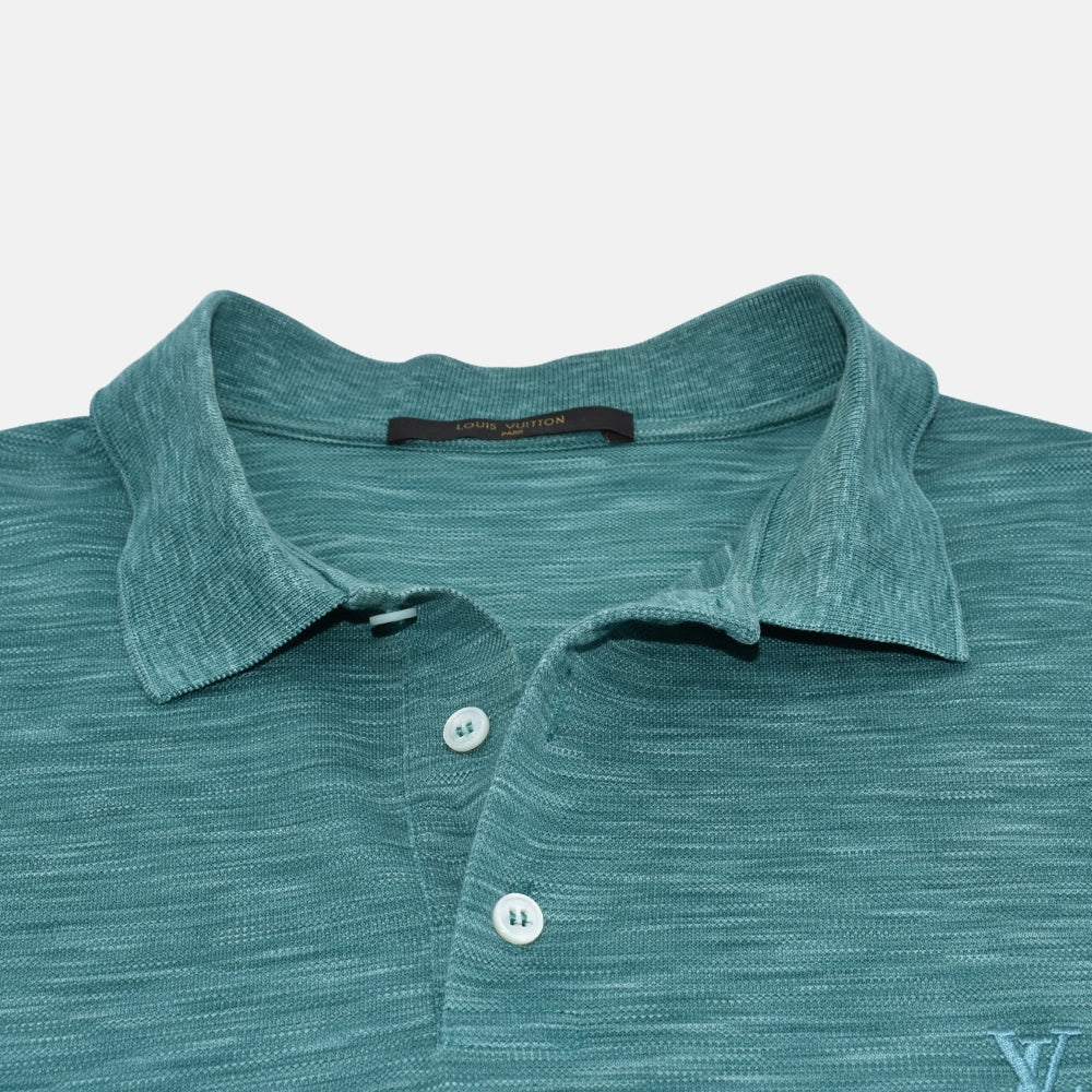 Green Melange Cotton Poloshirt (XL)