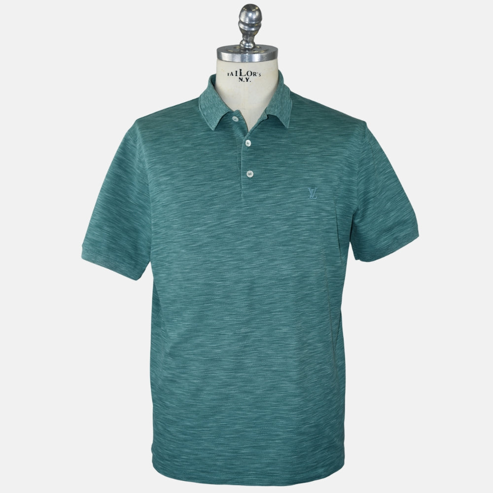 Green Melange Cotton Poloshirt (XL)