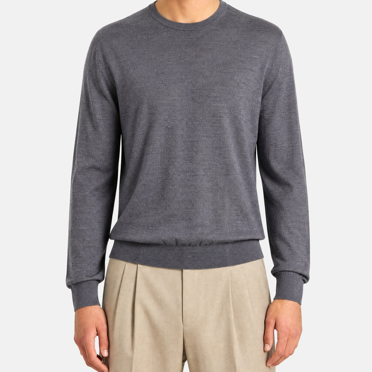 Grauer „Iconic“ Geschenke der Könige Rundhals-Pullover aus Wolle (EU 48)
