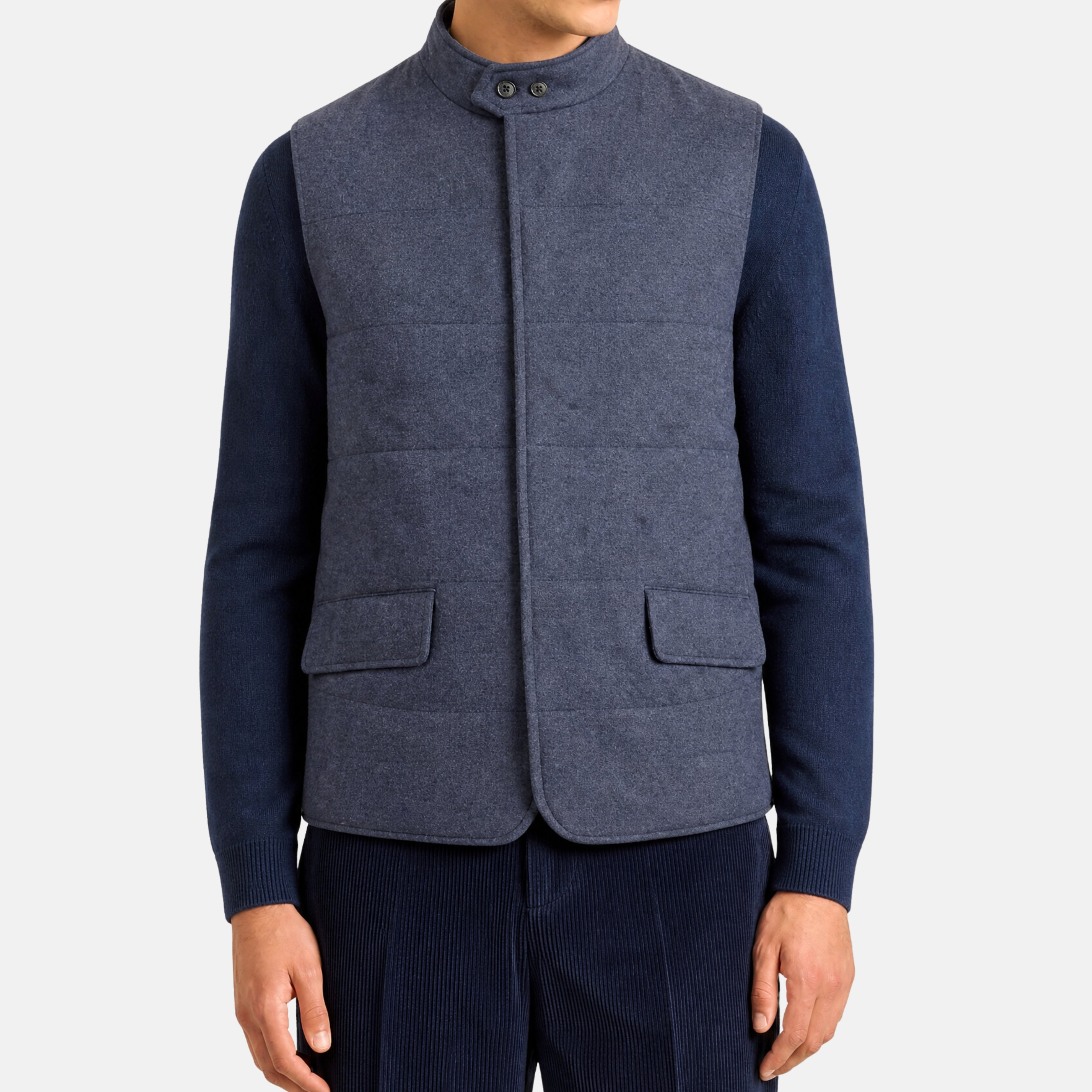 Navy "Roadster" Cashmere Vest (EU 50)