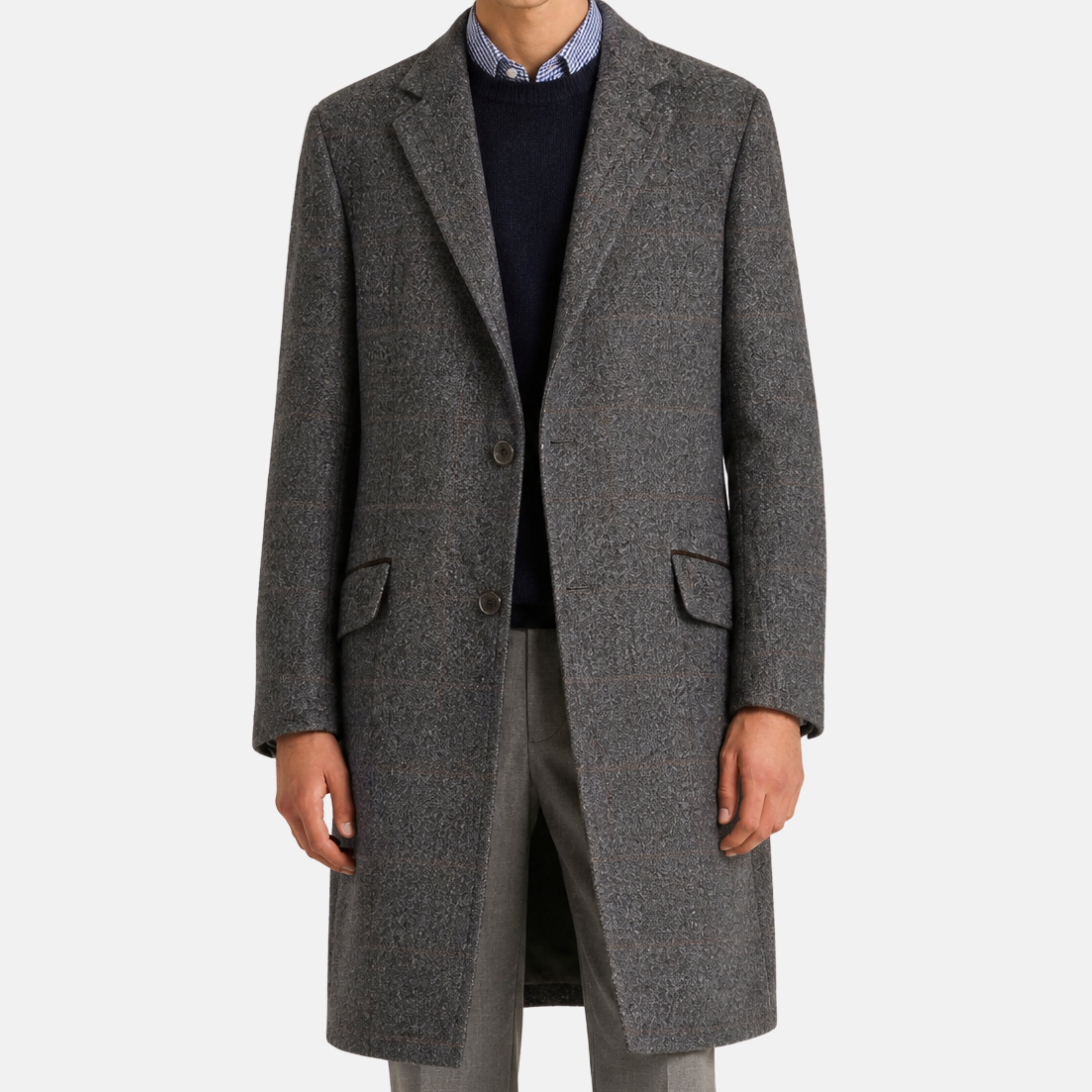 Grey Tailored Cashmere Coat (EU 50)
