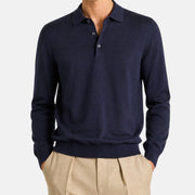 Navy "Gift of Kings" Wool Long-Sleeve Polo (EU 48)