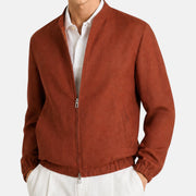 Brown "Ohiraki" Linen Blouson (S)