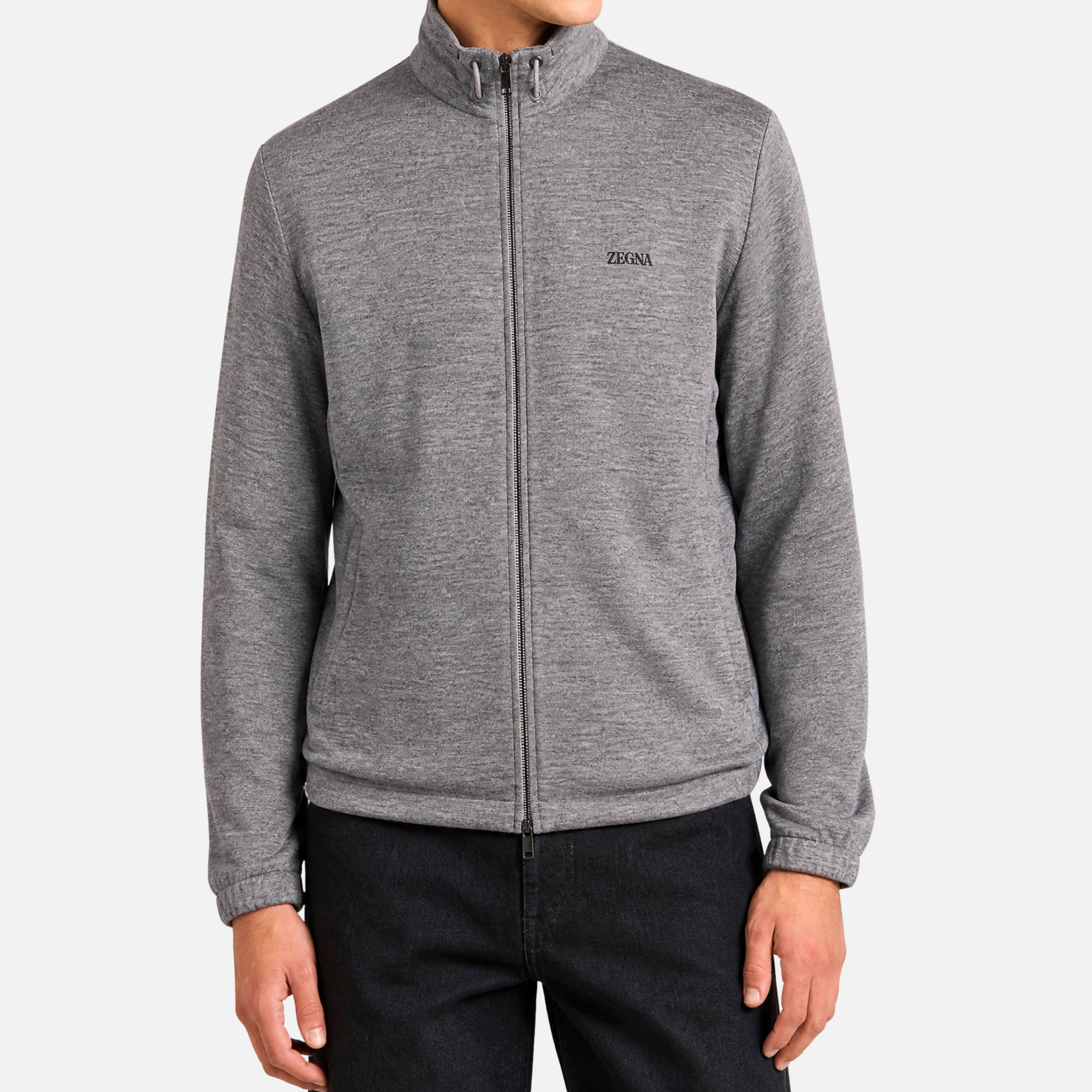 White/Grey "Brezza" Cashmere Reversible Blouson (EU 48)