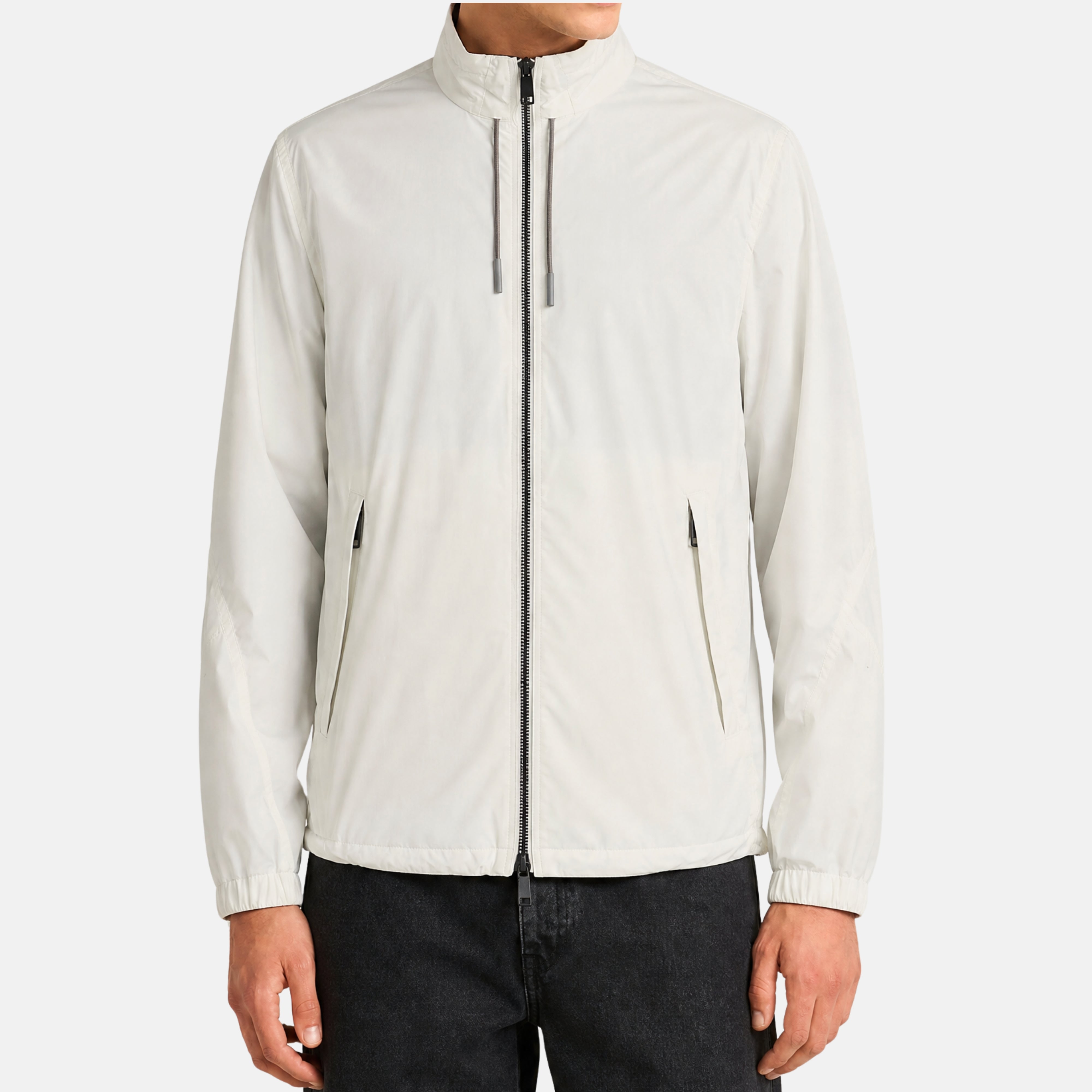 White/Grey "Brezza" Cashmere Reversible Blouson (EU 48)