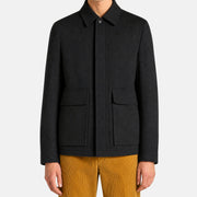 Black Cashmere Wool Chore Jacket (EU 48)