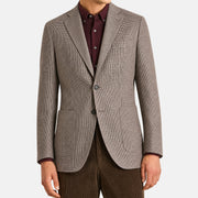Beige/Brown Houndstooth Cashmere Jacket (L)