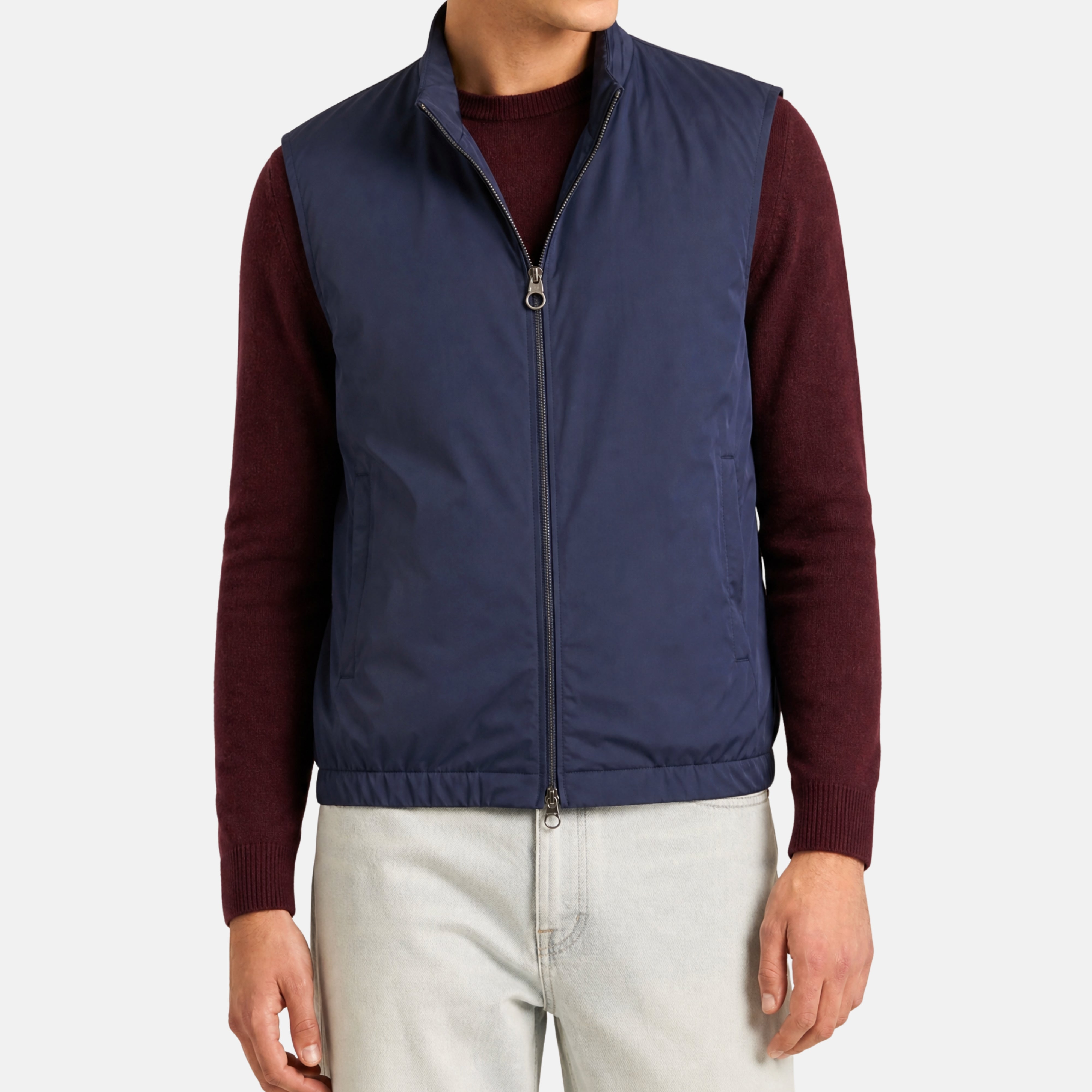 Navy Storm System Wool Wind Vest (EU 48)