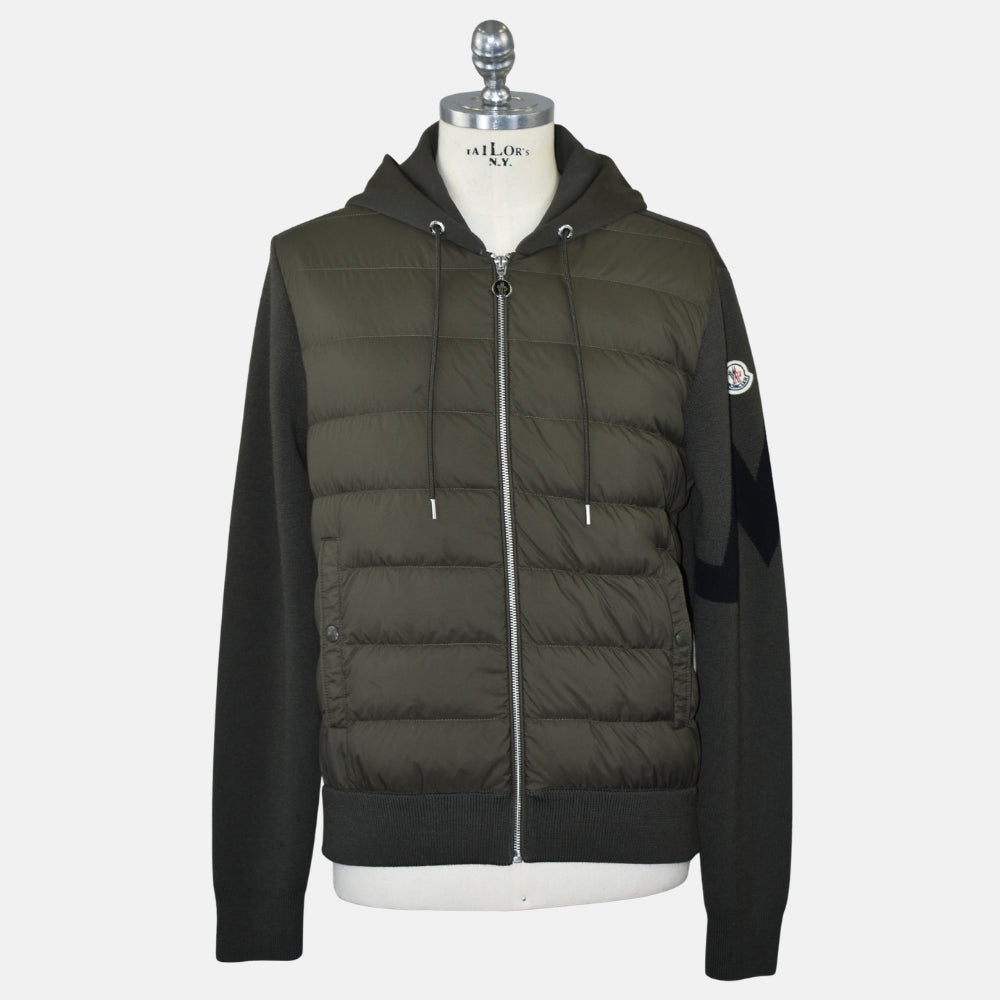 Khaki Hybrid Fabric Down Jacket (L)