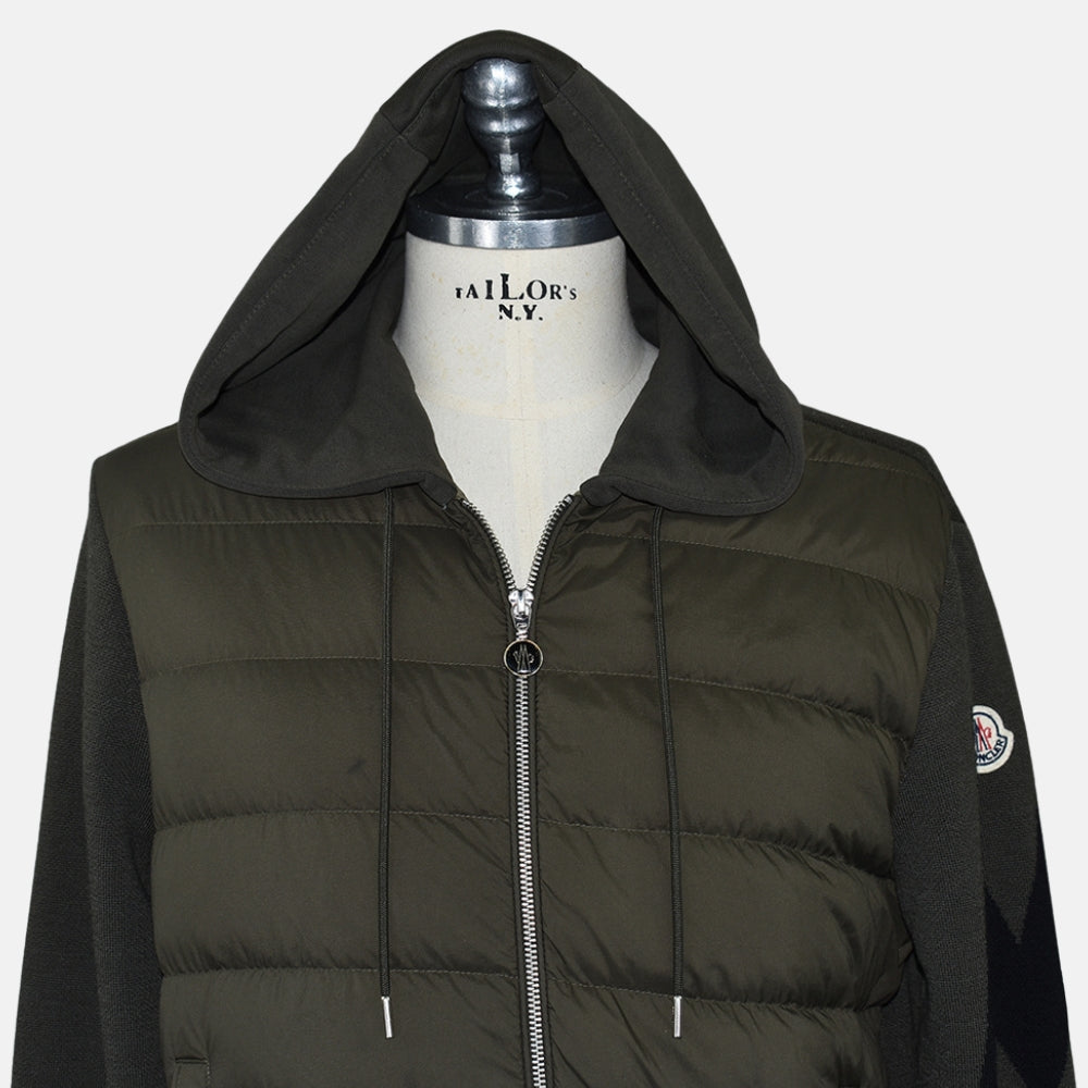 Khaki Hybrid Fabric Down Jacket (L)