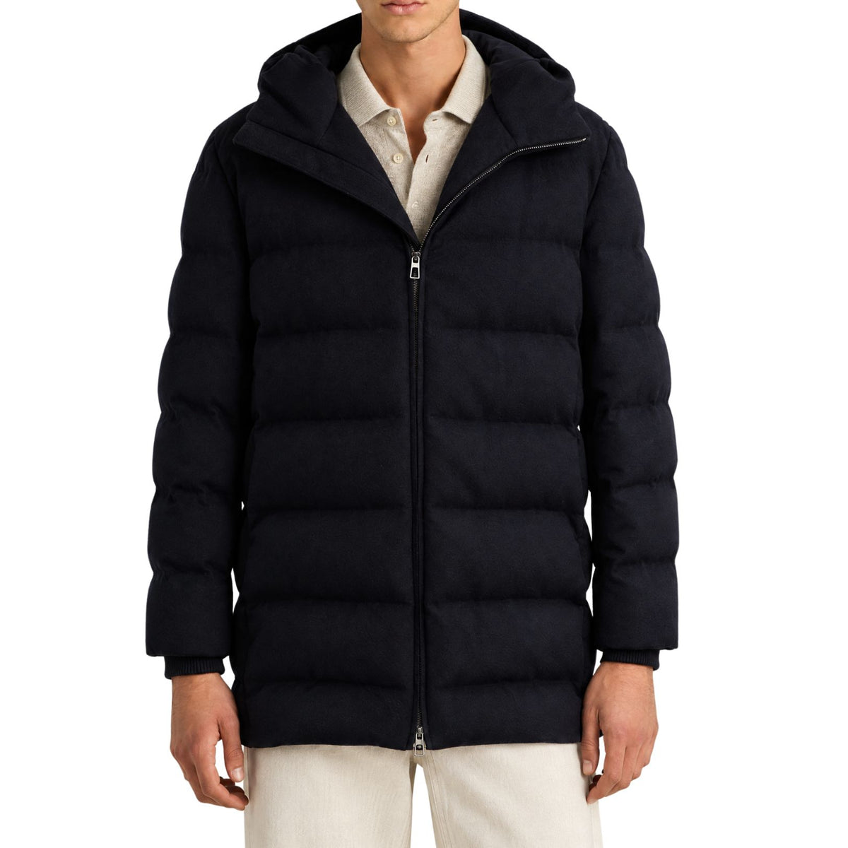 Loro Piana C.O.L.D. Fillmore Cashmere Puffer Coat Navy (L)