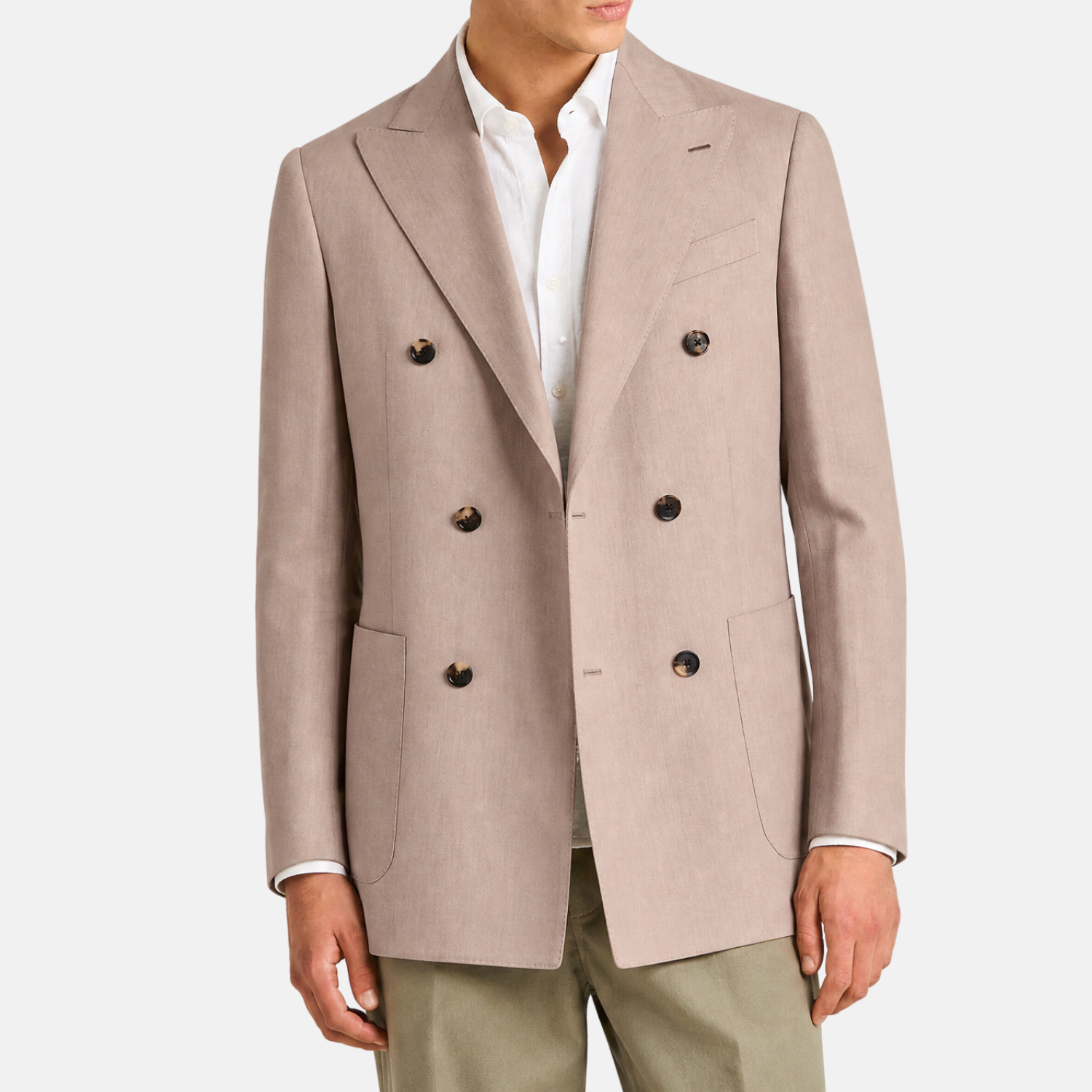 Loro Piana Beige Double Breasted Cashmere Blazer – pre-owned luxury menswear at Sanpetuna