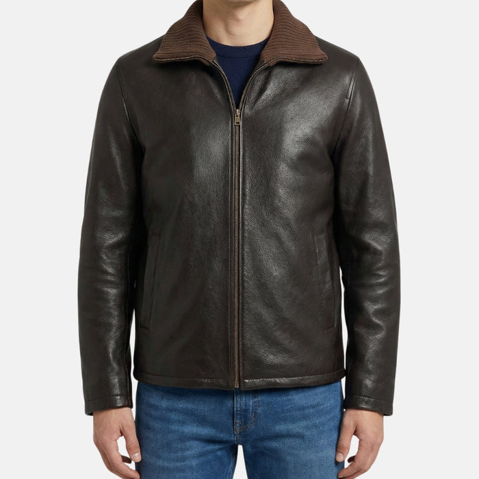 Dark Brown Jacket made of Reindeer Leather (L)