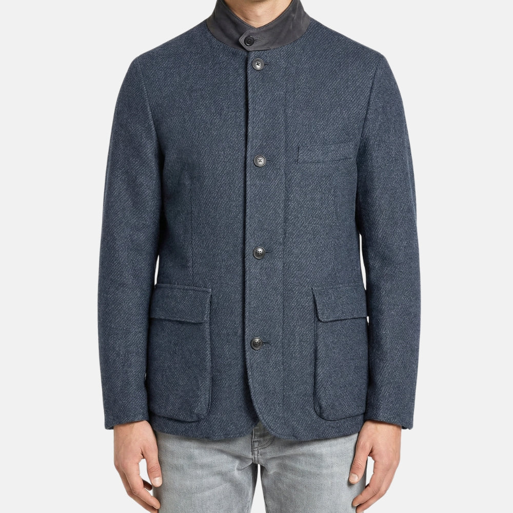 Blue Roadster Nutria Lined Cashmere Jacket (M)