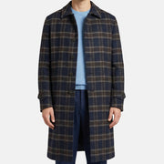 Navy-Brown Checkered Coat made of Wool (EU 50)