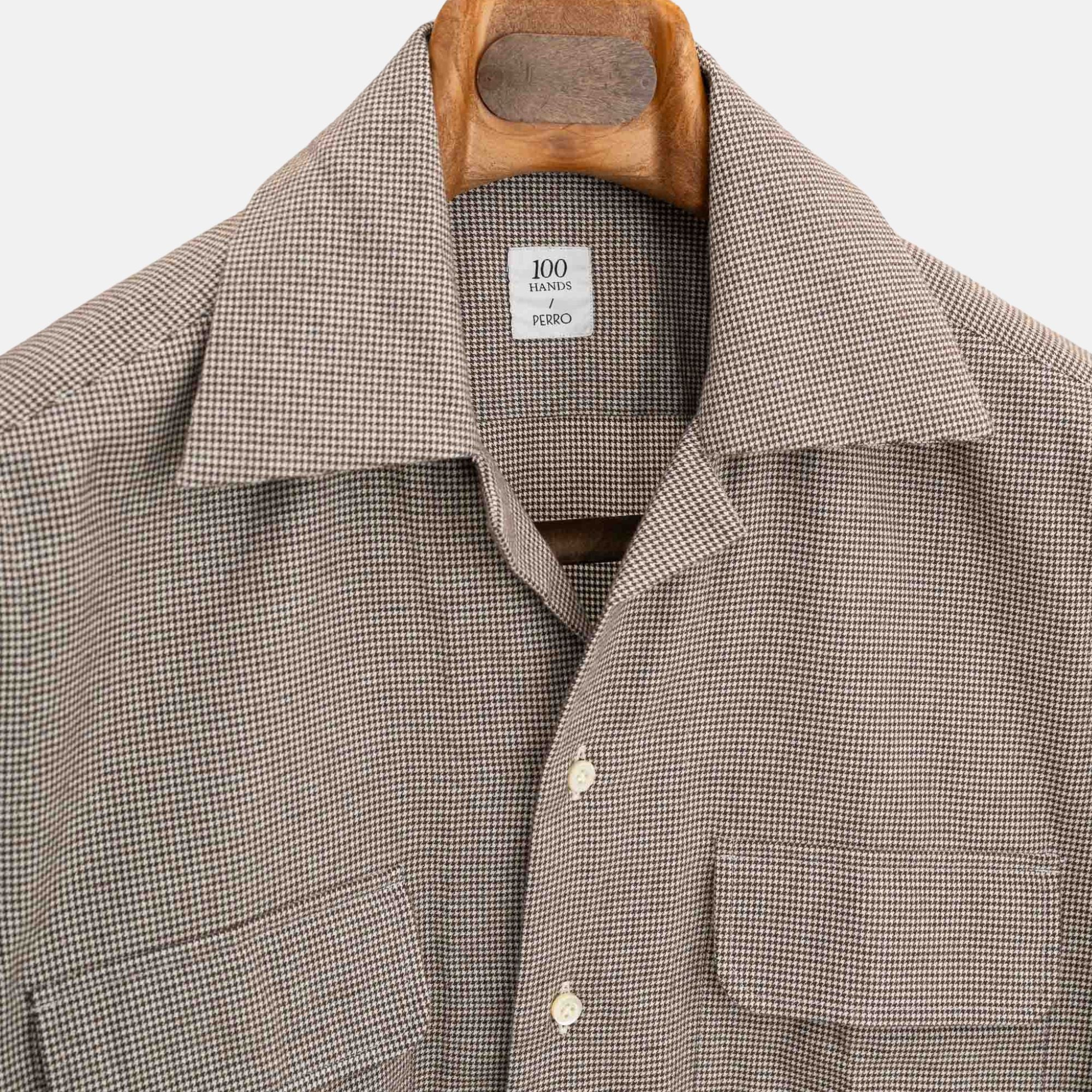 Brown Shirt One Collar made of Cotton (S)