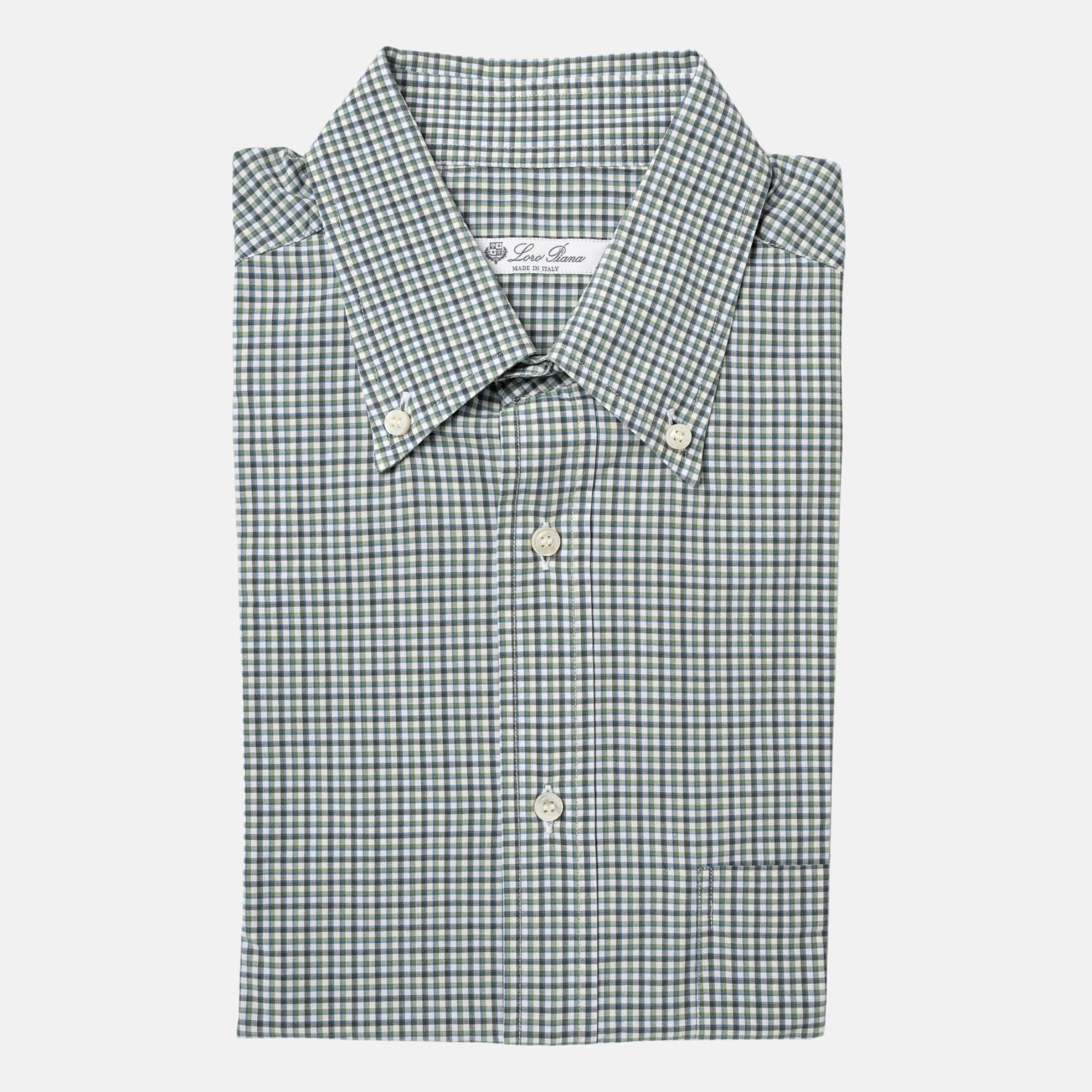 Multicolored Checked Shirt Made of Cotton (M)