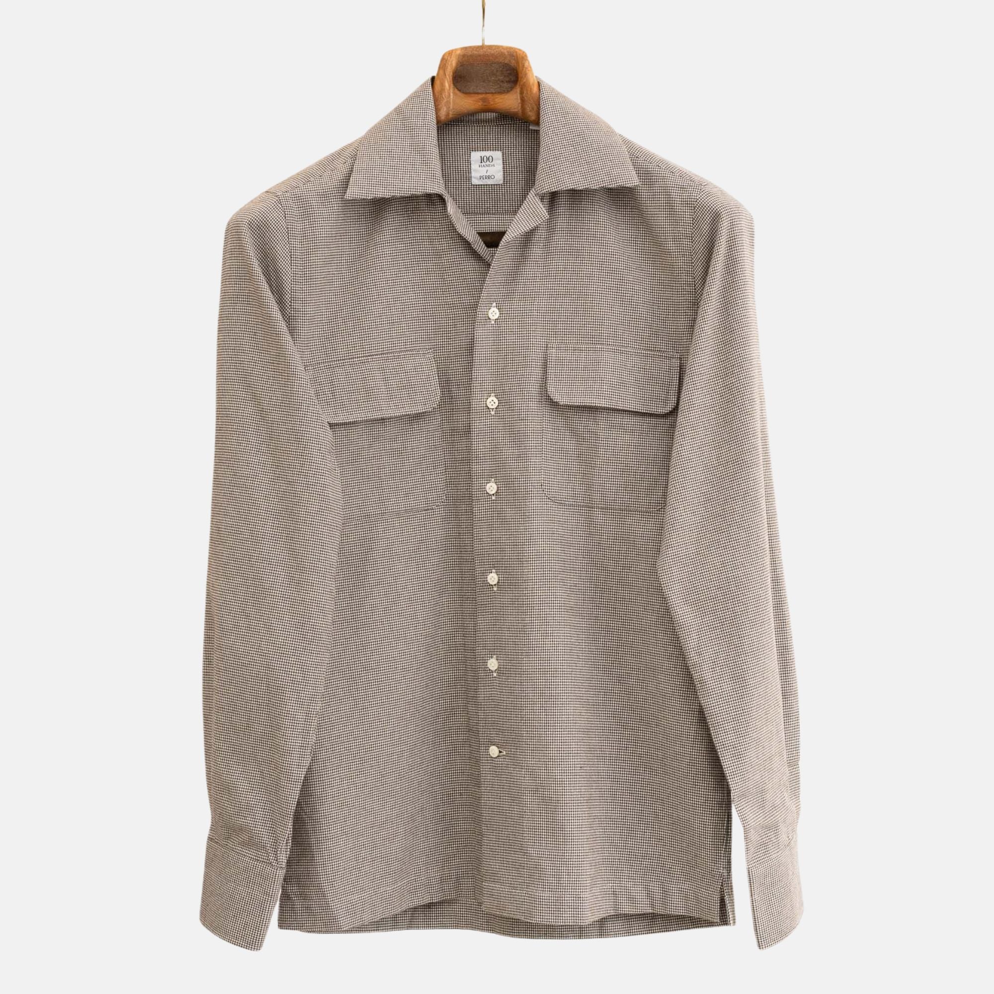 Brown Shirt One Collar made of Cotton (S)