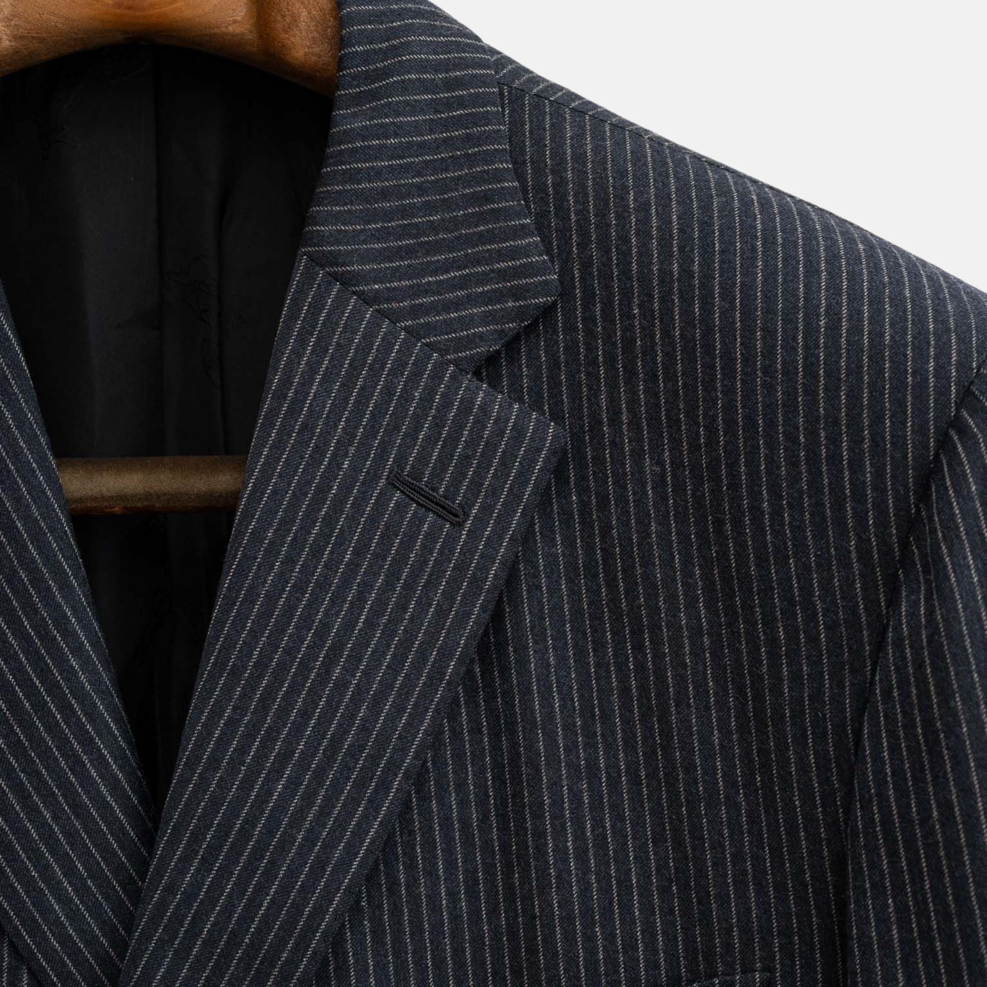 Navy Blue Striped Suit made of Wool (EU 52)