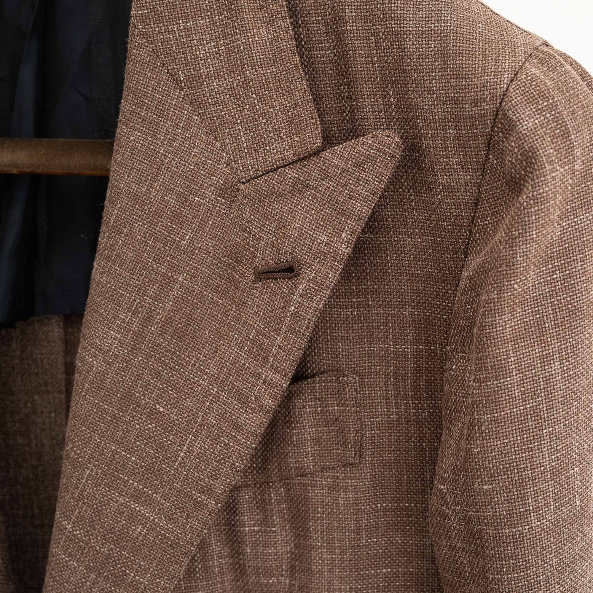 Brown Blazer made of Virgin Wool/Silk/Linen