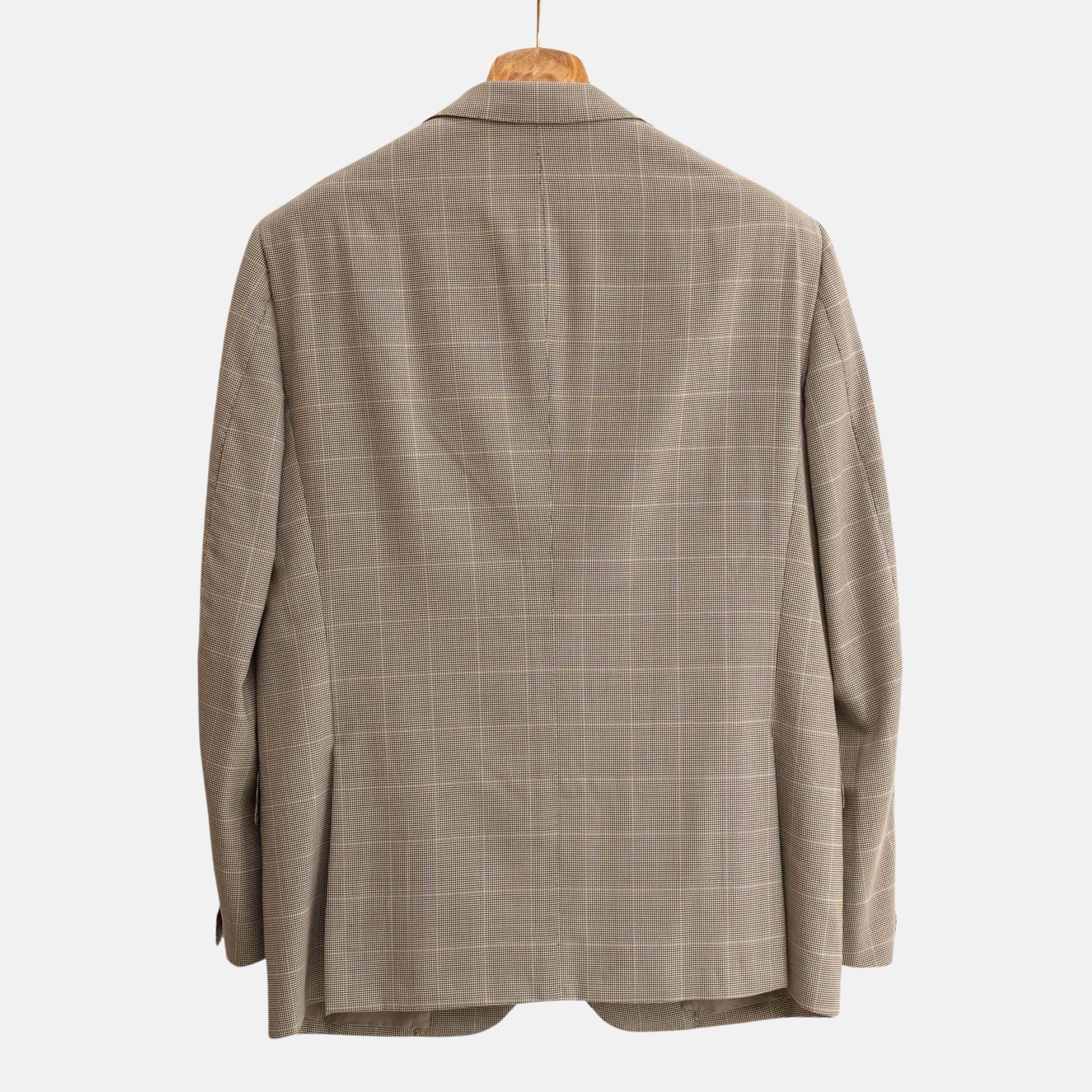 Brown/Creme Houndstooth Patterned Suits made of Wool