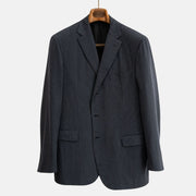 Navy Blue Striped Suit made of Wool (EU 52)