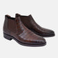 Dark Brown boots Made of Leather/Croco