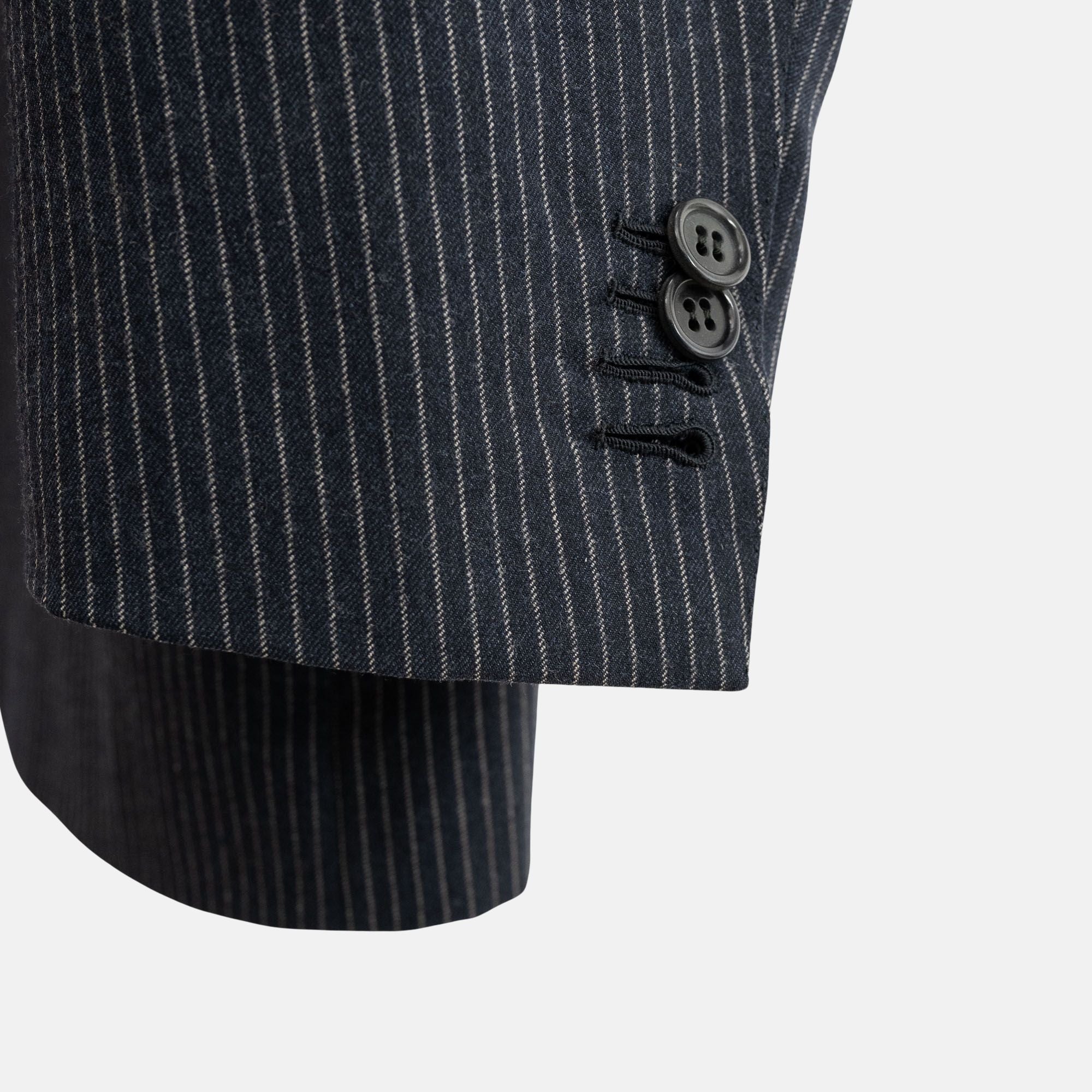 Navy Blue Striped Suit made of Wool (EU 52)