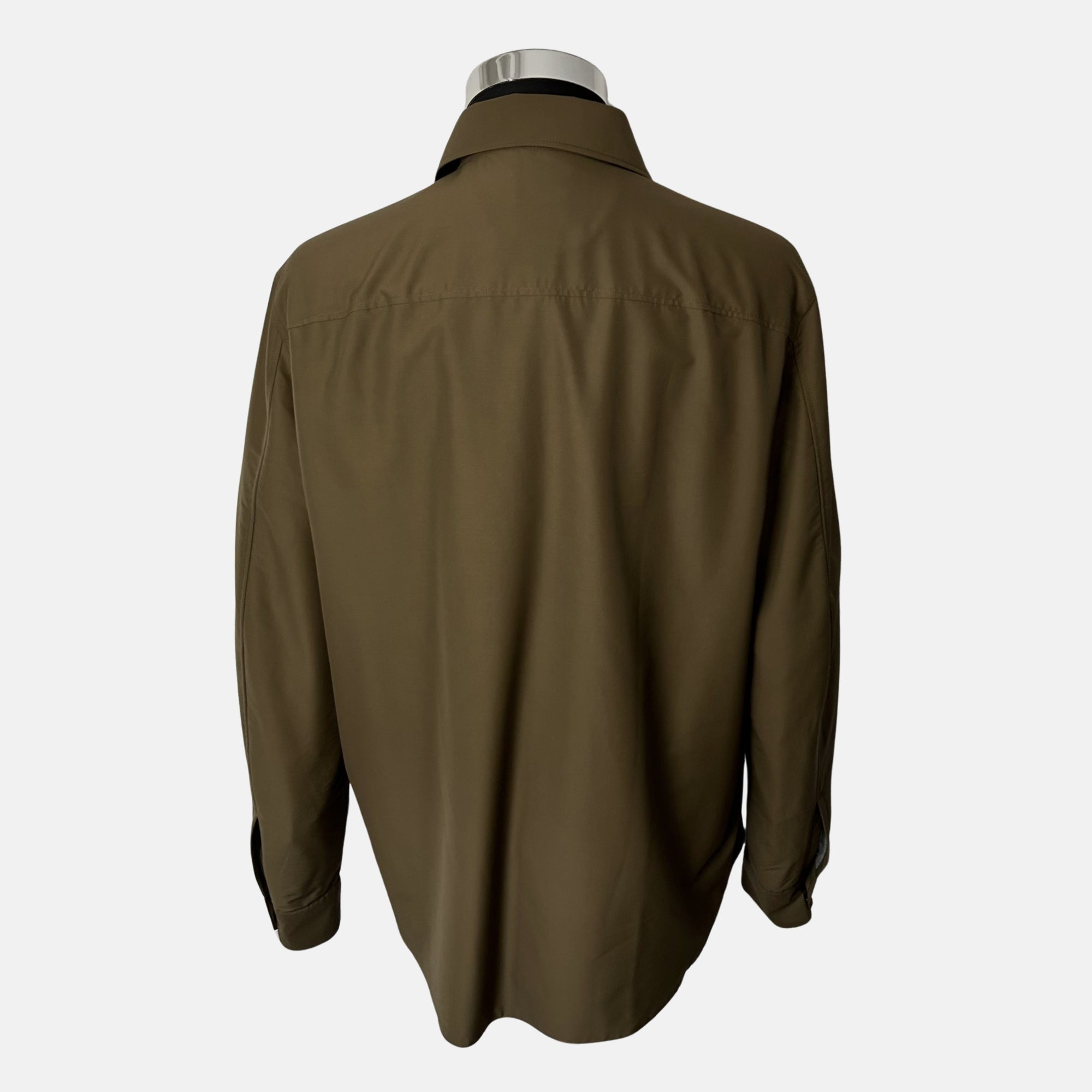 Olive shirt jacket Made of Wool/Nylon/Cotton/Silk/Cashmere