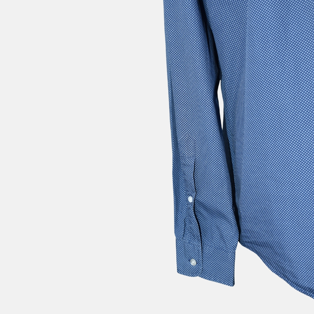 Blue-White Cotton Patterned Shirt (EU 44)