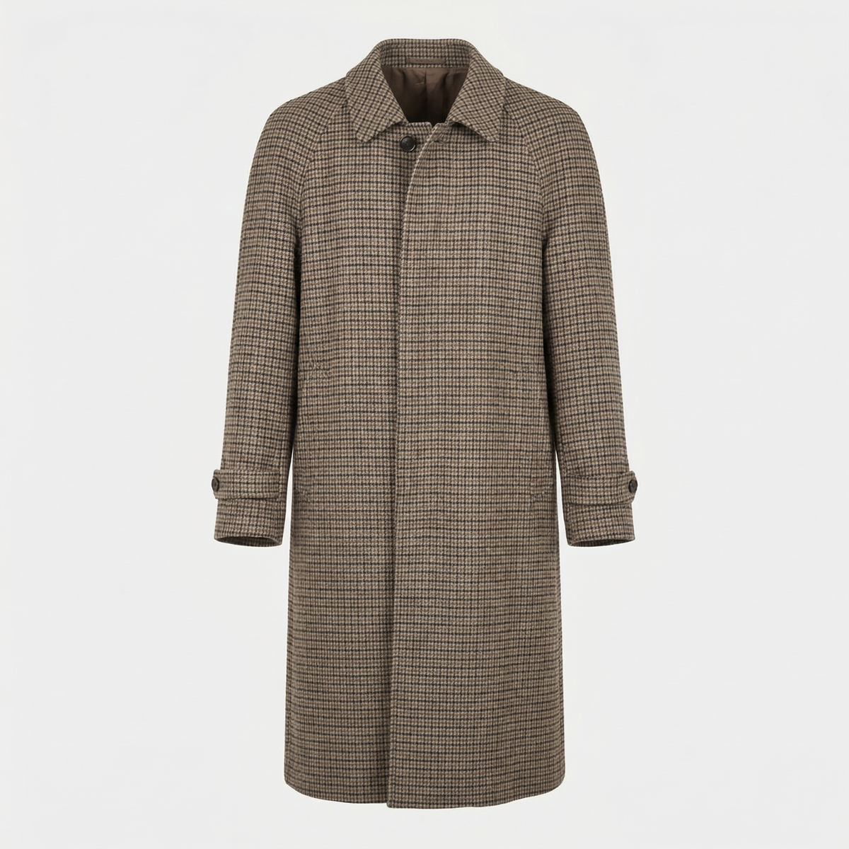 Multicoloured Checkered Coat made of Wool (EU 50)