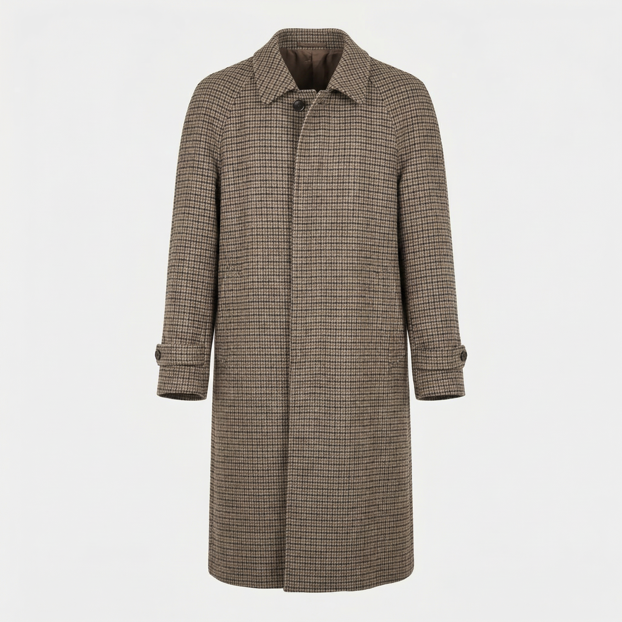 Multicoloured Checkered Coat made of Wool (EU 50)