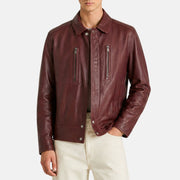 Brown/Bordeaux Leather Jacket (M)