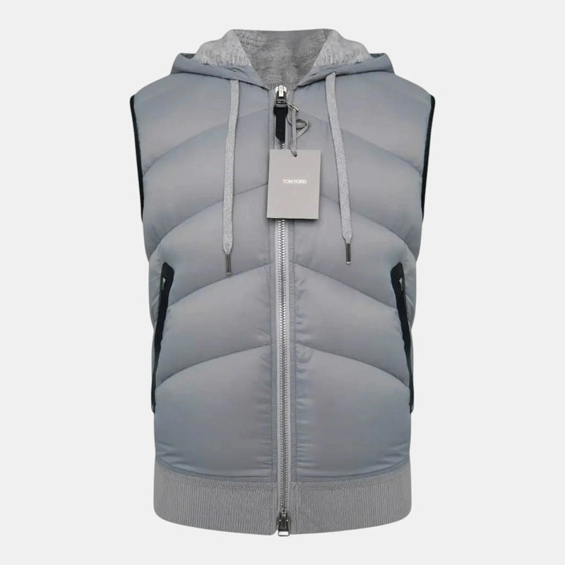 Tom Ford Grey Down Vest – pre-owned luxury menswear at Sanpetuna