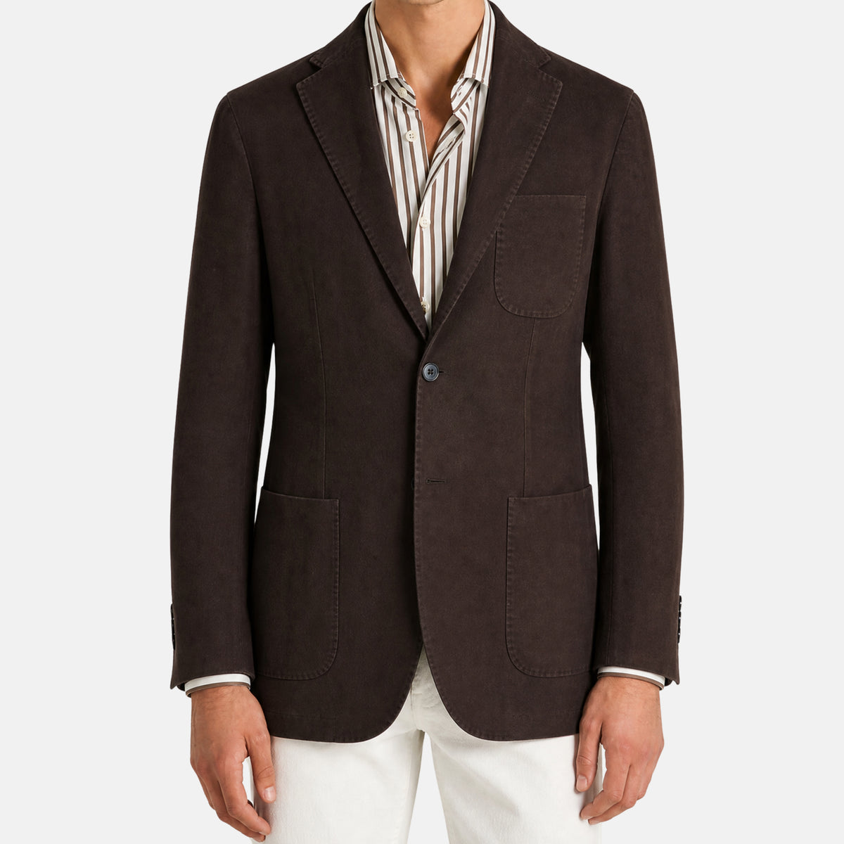Dark Brown Blazer made of Cotton (EU 48)