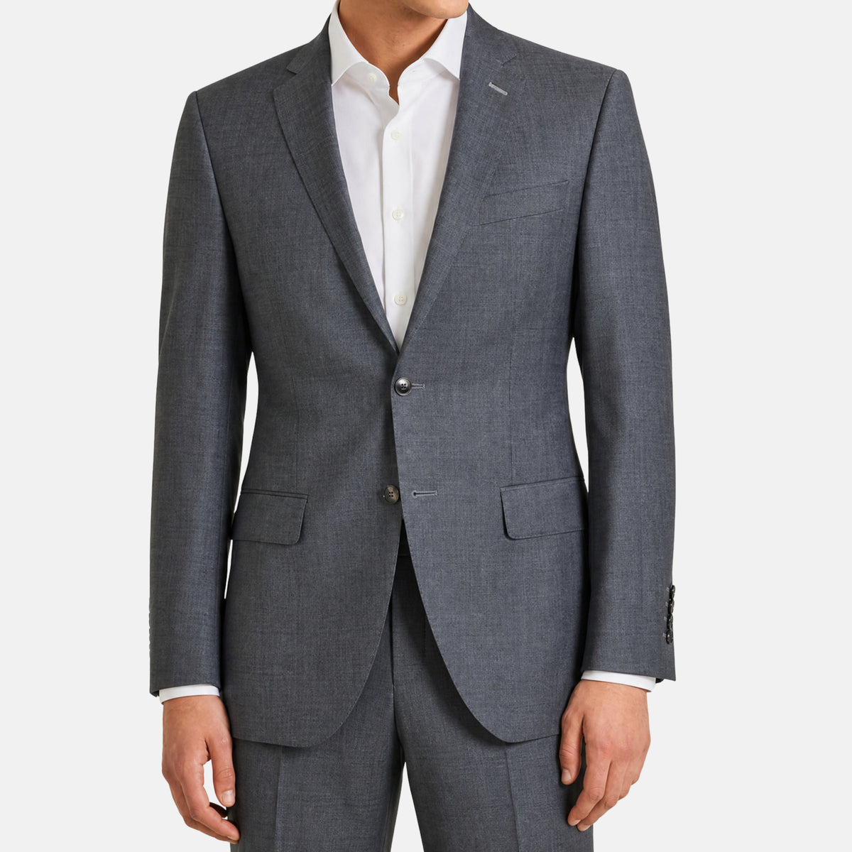 Gray Melange Suit made of Wool (EU 48)