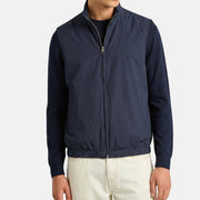 Navy Blue Reversible Microfibre/Linen Vest (EU 52)