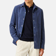 Blue Suede Shirt Jacket (M)