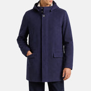 Blue Vicuna Parka with Mink Lined Hood (M)