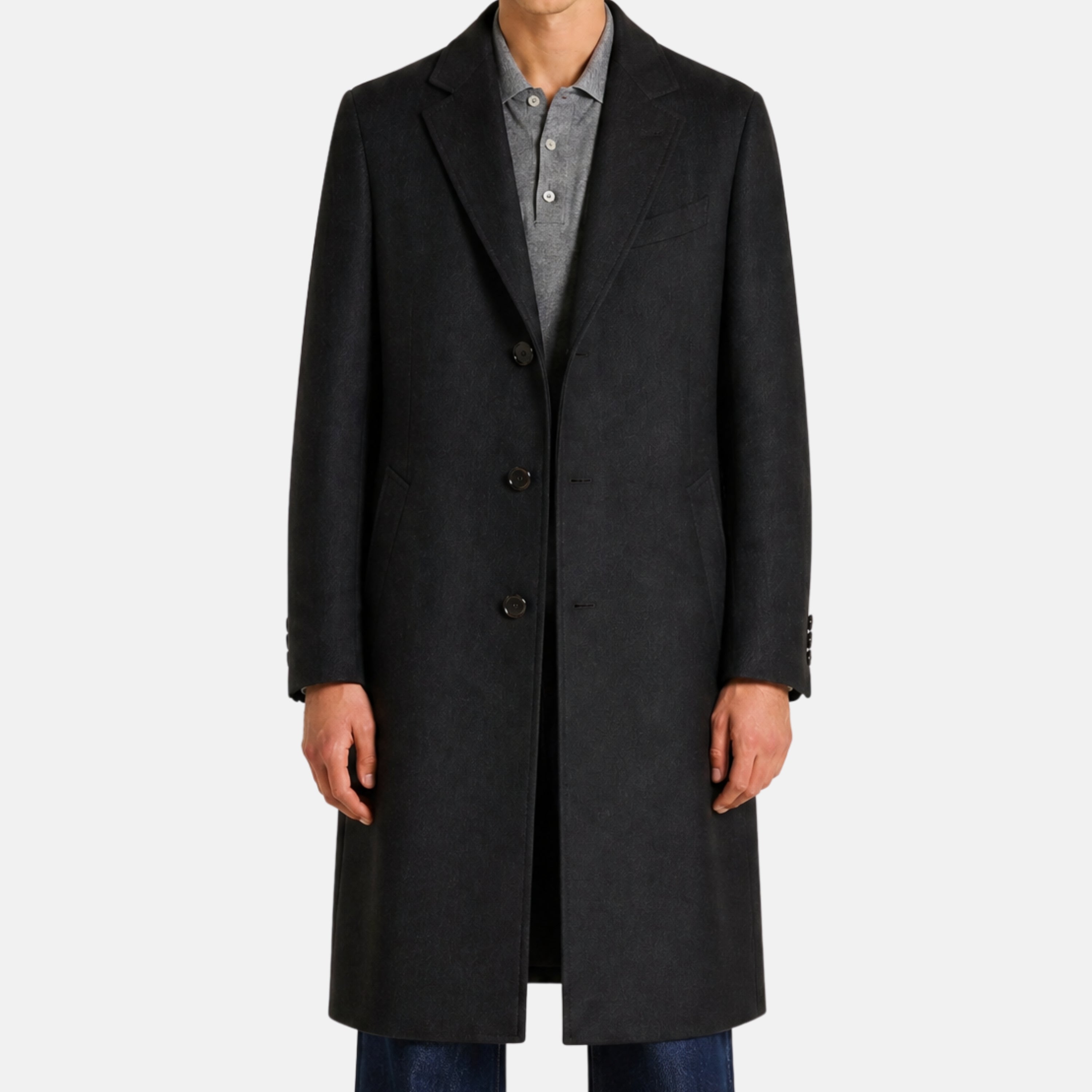 Anthracite Coat made of Wool (EU 48)